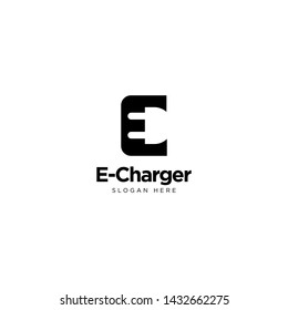 E-Charger Logo Design Vector, Technology Charger Logo Design