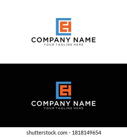 ECH,EHC,CEH,CHE,HCE,HEC letters Logo Initial Template.Modern Style. Hexagon concept.Black,Blue,Orange,Green,Red color on white background