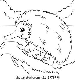 Echidna Animal Coloring Page for Kids