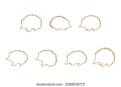 Echidna Animal Outline Icon Set