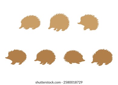 Echidna Animal Silhouette Icon Set