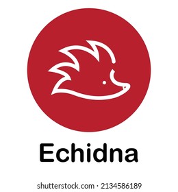 Echidna (ECD) crypto currency symbol logo template. Altcoin vector illustration template. Block chain based futuristic and decentralized virtual payment money concept.