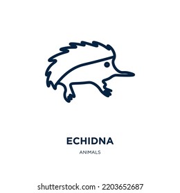 Echidna Icon From Animals Collection. Thin Linear Echidna, Australian, Australia Outline Icon Isolated On White Background. Line Vector Echidna Sign, Symbol For Web And Mobile