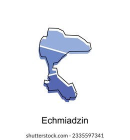 Mapa de Echimiadzin. mapa vectorial de Armenia modelo de diseño de vectores de país, adecuado para su empresa