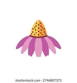 Echinacea Flower with Stylized Cone Pattern Flat Icon