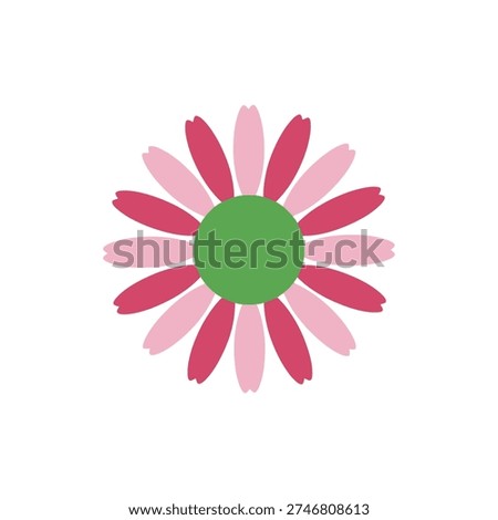 Echinacea Flower Top View Flat Vector Icon