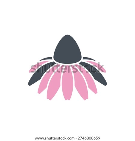 Echinacea Macro Flower with Flat Cone Texture Icon