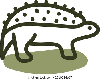 Echinodon dinosaur, illustration, vector on a white background.