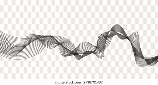 echnology abstract lines on white background. Undulate Grey Wave Swirl, frequency sound wave, twisted curve lines with blend effect arts lines waves lines modern