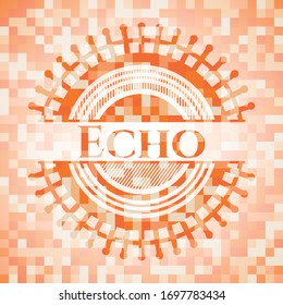 Abstraktes Echo-Orangenmosaikzeichen