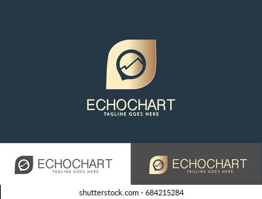 Echo Chart Logo Design Vector Template 