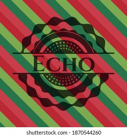 Emblema de estilo de colores de navidad de eco. Ilustración vectorial. Detallado. 