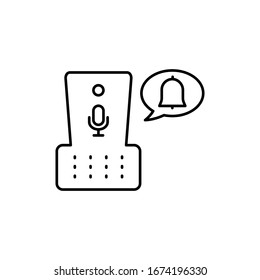 Echo dot, bell, message icon. Simple line, outline vector elements of voice assistant for ui and ux, website or mobile application
