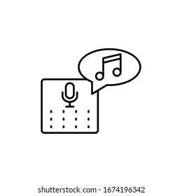 Echo dot, note, message icon. Simple line, outline vector elements of voice assistant for ui and ux, website or mobile application