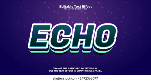 Echo editable text effect in Music modern trend style