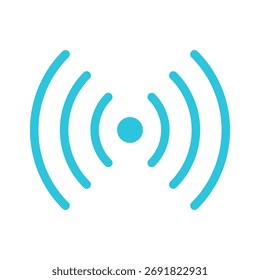Icono de eco. Aislado en blanco. Icono azul