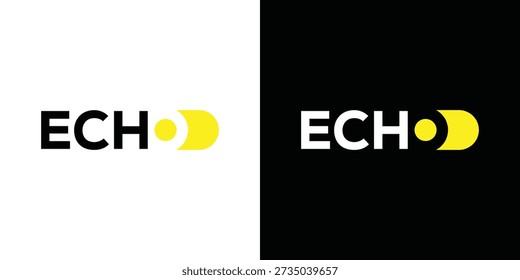 Echo logo design vector, echo typography text graphic icon concept