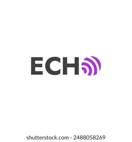 Echo logo template in simple typography. Echo word mark vector illustration