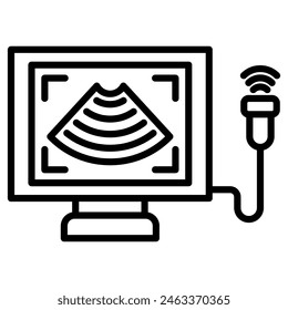 Echo Scan icon line vector illustration