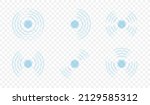 Echo sonar waves. Sound cycle pulse circular wave, pattern radar screen system, circle concentric audio speaker geometric abstract texture music broadcast, vector illustration. Echo sonar signal