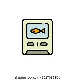 Echo sounder color icon. Depth finder. Fish searching. Digital fish finder vector icon for web design isolated on white background