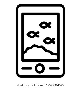 Echo sounder gadget icon. Outline echo sounder gadget vector icon for web design isolated on white background