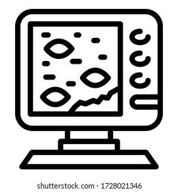 Echo sounder icon. Outline echo sounder vector icon for web design isolated on white background