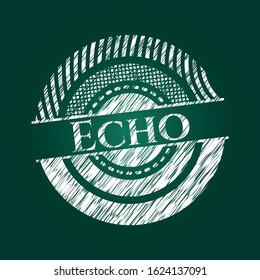Echo written with chalkboard texture. Vector Illustration. Detailed.