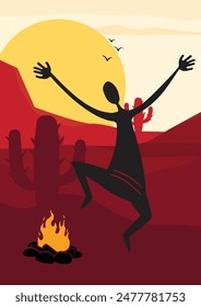 Echoes of Beginnings: A Captivating Kokopelli Scene - Dawn of Humanity. Kokopelli art, Southwest art Kokopelli, Wall art, Handmade art.