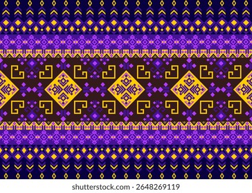 Echoes of Gold and Violet, an ornate geometric pattern featuring radiant yellow and violet tones in bold symmetry