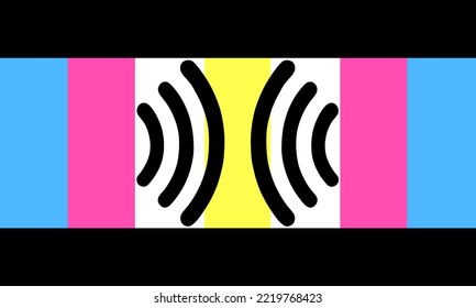 Echogender-Flagge. Geschlecht, das sich verwirrend und schwer zu verstehen fühlt, und bei Versuchen, das Geschlecht besser zu verstehen, wird jemand, der Echogene ist, das Geschlecht der Personen um sie herum nachahmen oder kopieren