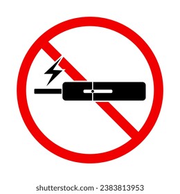E-cigarette ban. E-cigarette regulation. Vector.