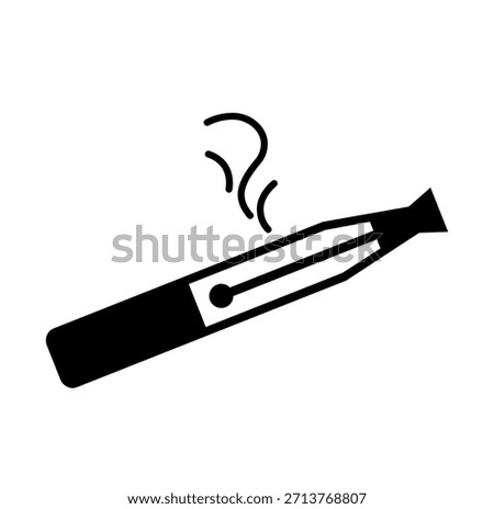 E-Cigarette Black Icon, Vector Illustration, Isolate On White Background Label. EPS10