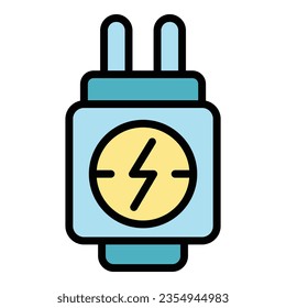 Ecigarette charging adapter icon outline vector. Vape cigarette. Juice smoke color flat