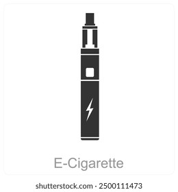 E-Cigarette and Cigarette icon concept