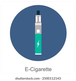 E-Cigarette and Cigarette icon concept