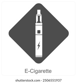 E-Cigarette and Cigarette icon concept