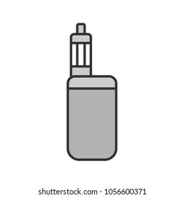 E-cigarette color icon. Vaporizer. Vape box mod. Isolated vector illustration