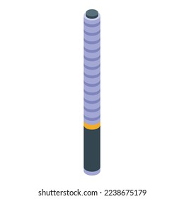 Icono de cigarrillo electrónico vector isométrico. Violación electrónica. Pluma de humo
