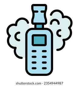 E-cigarette icon outline vector. Vape cigarette. Electronic smoke color flat