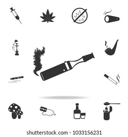 E-cigarette icon. Set of Human weakness and Addiction element icon. Premium quality graphic design. Signs, outline symbols collection icon for websites, web design, mobile app on white background