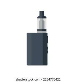 E-cigarette isolated on white background. Electronic cigarette for vaping. Simulating tobacco smoking. Vector stock