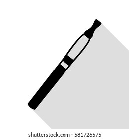 E-cigarette sign. Black icon with flat style shadow path.