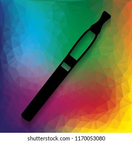 E-cigarette sign. Vector. Flat style black icon on white.