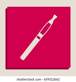 E-cigarette sign. Vector. Grayscale version of Popart-style icon.