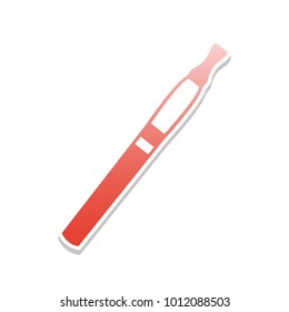 E-cigarette sign. Vector. Reddish icon with white and gray shadow on white background. Isolated.