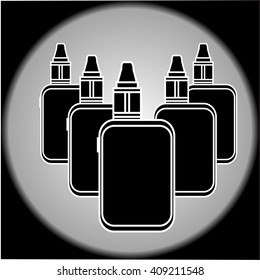 E-cigarettes. The logo and the emblem of the electronic cigarette. Vector Image.