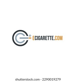 E-Cigratte.com" logo: A sleek and modern design featuring the company name in a bold and stylized font, with a vapor cloud replacing the letter EC. Ideal for e-cigarette and vaping-related businesses