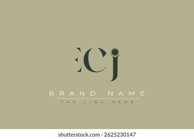 ECJ abstract letter logo design. This logo is designed by three abstract letters.