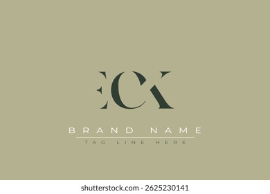 ECK Logo für abstrakte Buchstaben. Dieses Logo besteht aus drei abstrakten Buchstaben.